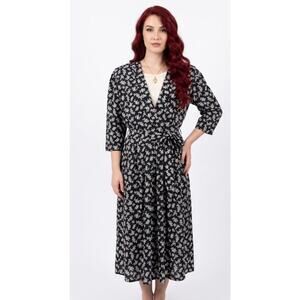 Breli Originals Women's Vintage Maxi Dress 2XL Polyester Navy White